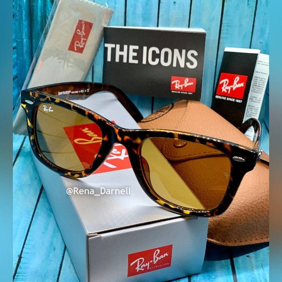 RayBan Wayfarer RB2140 Brown Tortoise New - Picture 7 of 14